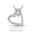 thumbnail image 1 of 0.31 Carat Total Natural Diamonds 18K White Gold Prong Setting Heart Shape Fashion Pendant, 1 of 1