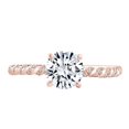 thumbnail image 1 of AFFY (0.31 Cttw) Round White Natural Diamond Semi Mount Engagement Ring In 14k Solid Rose Gold (I-J Color, I2-I3 Clarity) Ring Size-9, 1 of 3