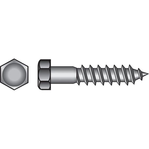 0.31 S x 1.5 in. Hex Zinc-Plated Steel Lag Screw, 100 per Pack
