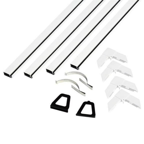 0.312 x 48 in. Aluminum Screen Frame Kit, White
