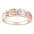 thumbnail image 1 of AFFY 0.32 Carat Princess Shape White Natural Diamond Men's Three Stone Wedding Band Ring 14K Solid Gold, 1 of 1