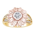 thumbnail image 1 of AFFY 0.32 Carat Round Shape White Natural Diamond Sunflower Engagement Ring 14K Solid Yellow Gold Ring Size-7.5, 1 of 2
