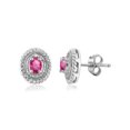 thumbnail image 1 of 0.32 Carat T.G.W. Pink Topaz Gemstone and White Diamond Accent Stud Earrings, 1 of 3