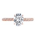 thumbnail image 1 of AFFY (0.32 Cttw) Oval & Round White Natural Diamond Semi Mount Engagement Ring In 14k Solid Rose Gold (I-J Color, I2-I3 Clarity) Ring Size-6, 1 of 3