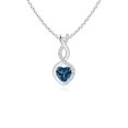 thumbnail image 1 of Angara Natural London Blue Topaz Infinity Heart Pendant Necklace for Women in Platinum (Size-4mm) | November Birthstone Jewelry, 1 of 10