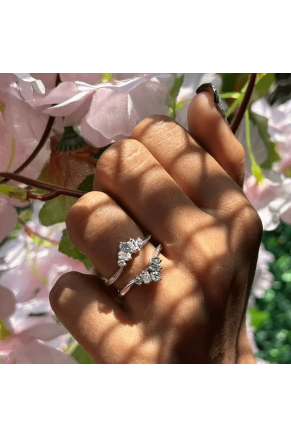 0.32Ct. Round and Baguette Ring Guard- Art Deco Delicate Wedding Ring Enhancer