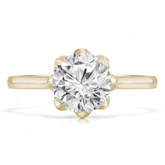 0.33 CT Round Diamond 8-Prong Solitaire Engagement Ring in 14K Yellow Gold - Size 7.5