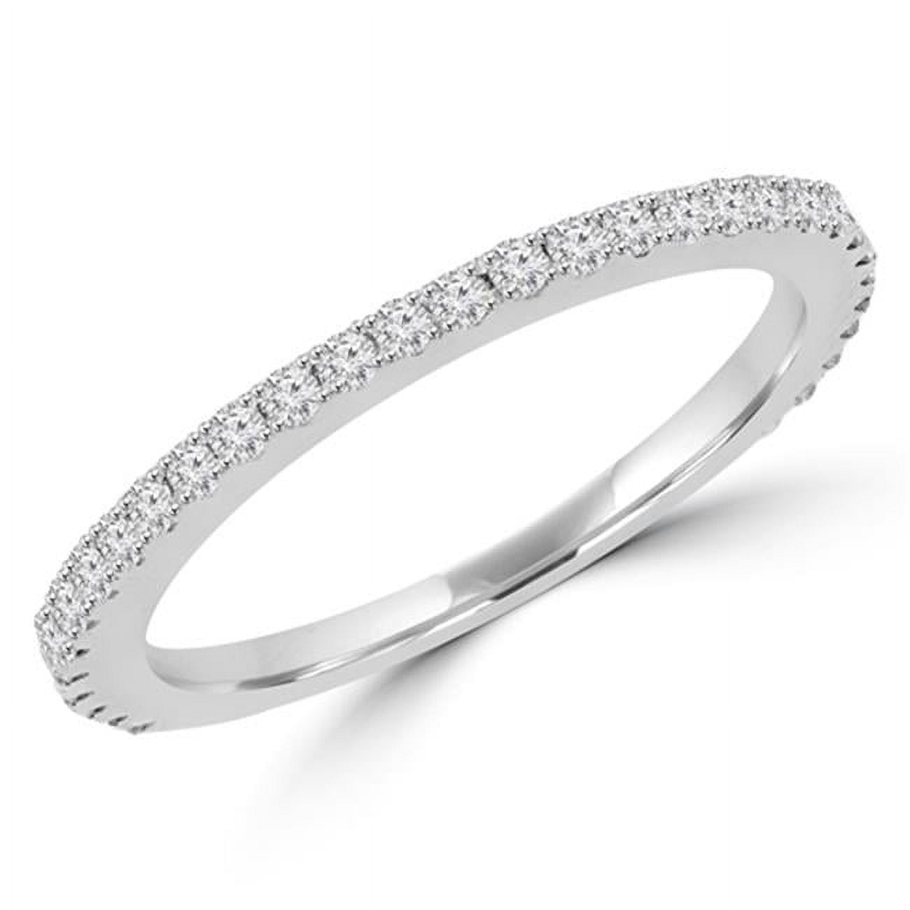 0.33 CTW Round Cut Diamond Semi Eternity Wedding Anniversary Band Ring