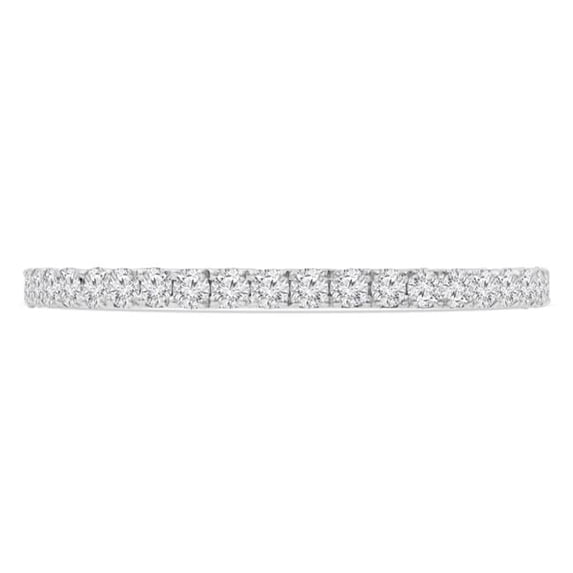 0.33 CTW Round Diamond 0.75 Way Semi-Eternity Anniversary Wedding Band Ring in 14K White Gold - Size 8