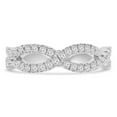 thumbnail image 1 of 0.33 CTW Round Diamond Braided Semi-Eternity Anniversary Wedding Band Ring in 14K White Gold - Size 6, 1 of 1