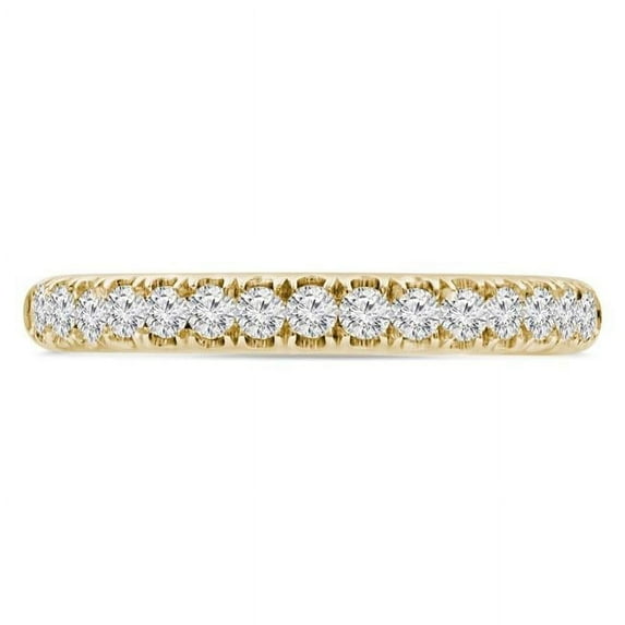 0.33 CTW Round Diamond Semi-Eternity Anniversary Wedding Band Ring in 14K Yellow Gold - Size 4
