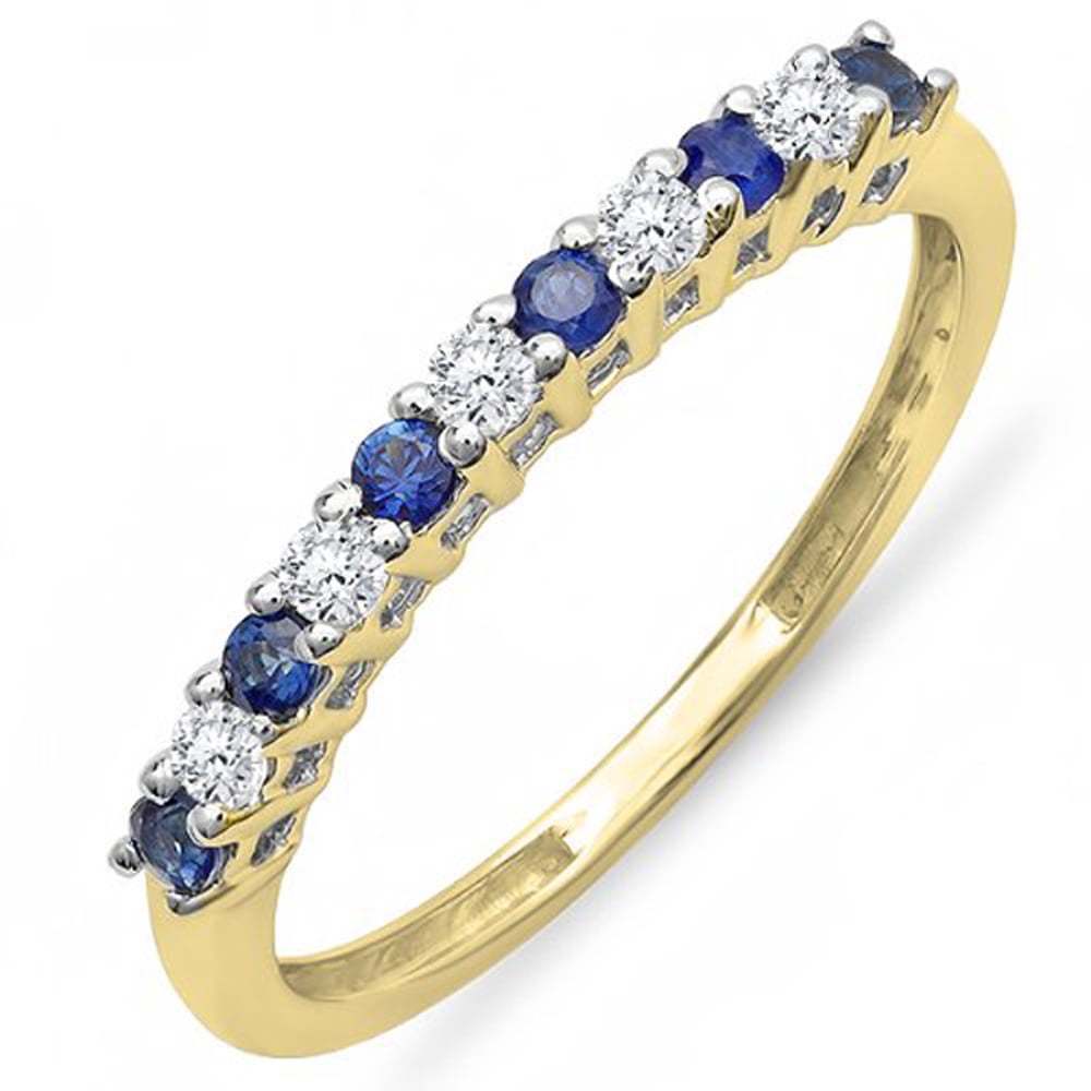 10K Yellow Gold Men’s Diamond Band – 0.03 Carat Round White Diamonds, Wedding/Anniversary Ring - View #7