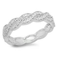 thumbnail image 1 of 0.33 Carat (ctw) 18K White Gold Round Cut Diamond Ladies Bridal Anniversary Wedding Swirl Band 1/3 CT, 1 of 1