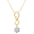 thumbnail image 1 of AFFY 0.33 Ct Round Natural Diamond Knot Drop Pendant Necklace In 14K Solid Yellow Gold, 1 of 1