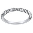 thumbnail image 1 of AFFY 0.33 Ct Round Shape White Diamond Contour Band Ring In 14K Solid White Gold, 1 of 1
