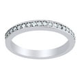 thumbnail image 1 of AFFY 0.33 Ct Round Shape White Diamond Contour Band Ring In 14K Solid White Gold, 1 of 1