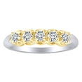 thumbnail image 1 of AFFY 0.33 Ct White Natural Diamond Five Stone Anniversary Band Ring in 14k White Gold Ring Size - 14, 1 of 2