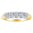 thumbnail image 1 of AFFY 0.33 Ct White Natural Diamond Five Stone Anniversary Band Ring in 14k Yellow Gold Ring Size - 8.5, 1 of 2