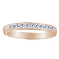 thumbnail image 1 of (0.33 Cttw) Princess Cut White Diamond Channel Set Engagement Band Ring In 14K Solid Rose Gold, 1 of 1