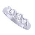 thumbnail image 1 of AFFY 0.33 White Natural Diamond Anniversary Three Stone Band Ring in 14k White Gold, 1 of 1