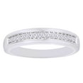 thumbnail image 1 of AFFY (0.33 cttw) Round Shape White Natural Diamond Men's Wedding Band Ring In 10k White Gold Ring Size-11, 1 of 2