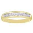 thumbnail image 1 of AFFY (0.33 cttw) Round Shape White Natural Diamond Men's Wedding Band Ring In 10k Yellow Gold Ring Size-9, 1 of 2