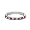 thumbnail image 1 of 0.34 Ct Round Brilliant Cut Genuine Diamond Ruby Gemstone Unique Half Eternity Band for Women 14K White Gold Size 4.5, 1 of 7