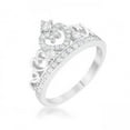 thumbnail image 1 of 0.34 ct Aurora Cubic Zirconia Rhodium Heart Crown Ring - Size 10, 1 of 1