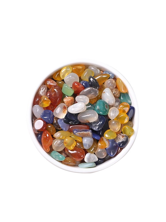 0.35-0.47 Inches Polished Agate Stones Colored Decoration Stones Pebbles Natural Polished River Rocks Mixed Coloured for Garden Fish Tank Pots Vases Decoration 3.5oz