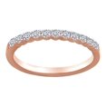 thumbnail image 1 of AFFY 0.35 Carat (Ctw) Round Shape White Natural Diamond Half Eternity Wedding Band Ring In 14k Solid Rose Gold Ring Size-5, 1 of 1