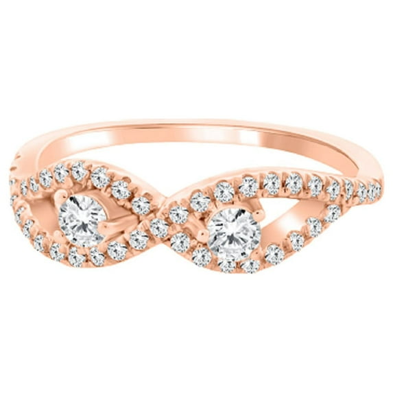 0.35 Carat Diamond Latest Original Ring In 10K Solid Rose, White & Yellow Gold