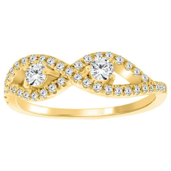 0.35 Carat Diamond Latest Original Ring In 10K Solid Rose, White & Yellow Gold