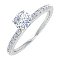 thumbnail image 1 of 0.35 Carat Prong Set Diamond Engagement Ring Band in 14K White Gold (Ring Size 9), 1 of 4