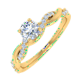 thumbnail image 1 of 0.35 Carat Prong Set Solitaire Diamond Engagement Ring Band in 14K Yellow Gold (Ring Size 9.5), 1 of 5