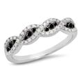 thumbnail image 1 of 0.35 Carat (ctw) 10K Gold Round Black & White Diamond Bridal Stackable Wedding Band 1/3 CT, 1 of 1