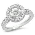 thumbnail image 1 of 0.35 Carat (ctw) 10K White Gold Round White Diamond Ladies Bridal Semi Mount Engagement Ring 1/3 CT (No Center Stone), 1 of 1