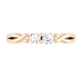 thumbnail image 1 of 0.35 Carat (ctw) 18K Rose Gold Round White Diamond Ladies Two Stone Swirl Style Split Shank Bridal Engagement Ring 1/3 C, 1 of 1