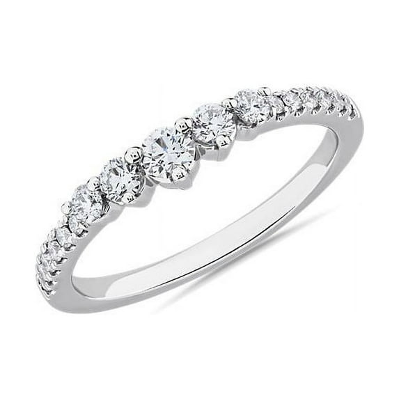 0.35 Ct Brilliant Round Cut Natural Diamond Elegant Wedding Eternity Band for her Solid 14K White Gold Size 6