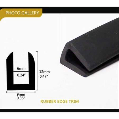 0.35" X 0.47" Automotive Vehical Door Edge Guard Protector Trim Strip Black Soft (15ft)
