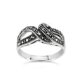 thumbnail image 1 of 0.35 ct Marcasite Oxidized Twist Cluster Ring in Sterling Silver, 1 of 4
