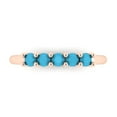 thumbnail image 1 of 0.35 ctw Wedding Band for Women - 14K Rose Gold Simulated Turquoise Stackable Eternity Ring, 1 of 6
