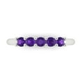 thumbnail image 1 of 0.35 ctw Wedding Band for Women - 14K White Gold Natural Amethyst Stackable Eternity Ring, 1 of 6