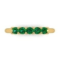 thumbnail image 1 of 0.35 ctw Wedding Band for Women - 14K Yellow Gold Simulated Emerald Stackable Eternity Ring, 1 of 6