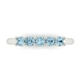 thumbnail image 1 of 0.35 ctw Wedding Band for Women - 18K White Gold Natural Aquamarine Stackable Eternity Ring, 1 of 6