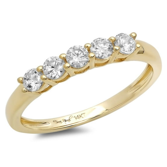 0.35 ctw Wedding Band for Women - 18K Yellow Gold Moissanite Stackable Eternity Ring