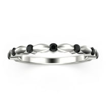 0.35ct Round Cut black diamond moissanite Wedding Band 18K White Gold Over Silver Ring