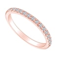 thumbnail image 1 of AFFY 0.36 Carat Round Shape White Natural Diamond Half Eternity Wedding Band Ring 18k Solid Rose Gold Ring Size-6, 1 of 2