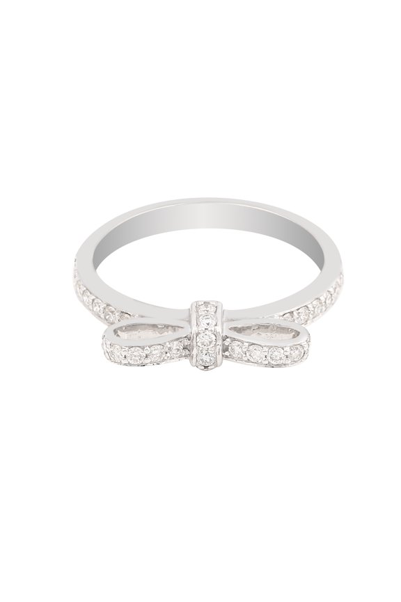 0.36 Ct. IGI Certified Natural Diamond 18k White Gold Solitaire Bypass Ring Size 8 US 18kt