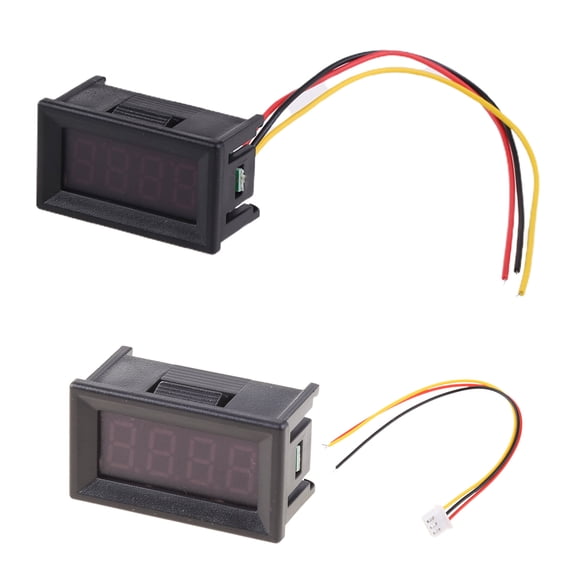 0.36" Digital Voltmeter Voltage Volt Tester Meter with 3 Wires for 0-99.99V (100V) 4-digits Dispaly Used for Househol