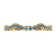thumbnail image 1 of 0.36 ctw Wedding Band for Women - 18K Yellow Gold Blue Moissanite Stackable Eternity Ring, 1 of 6
